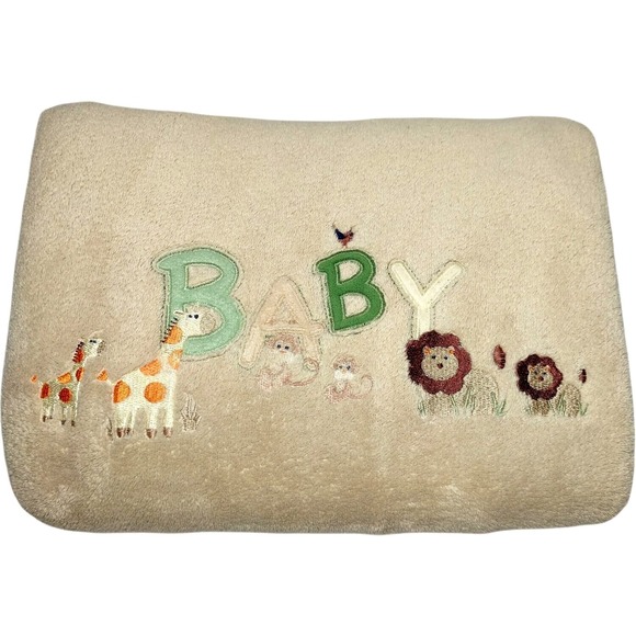Northpoint Other - Northpoint BABY Tan Brown Fleece Blanket Lion Giraffe Monkey Jungle Safari Lovey